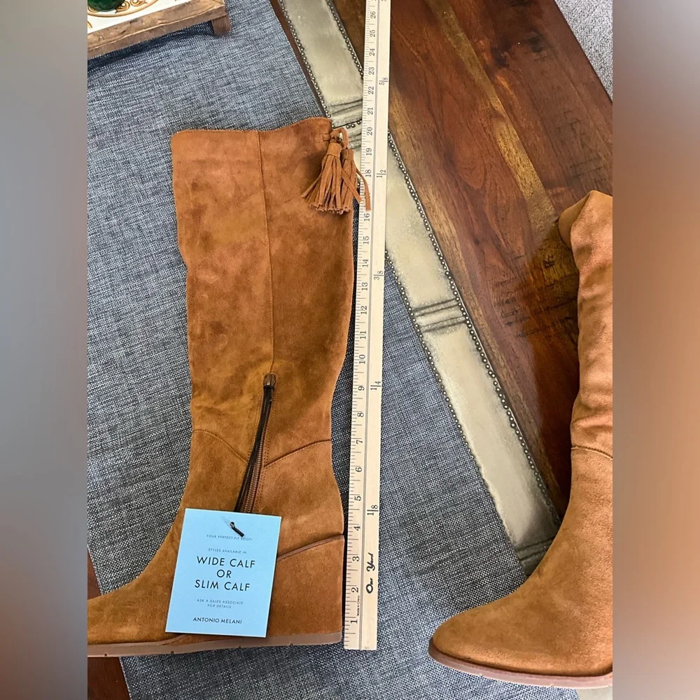ANTONIO MELANI Over-the-Knee Suede Boot in Cognac Brown